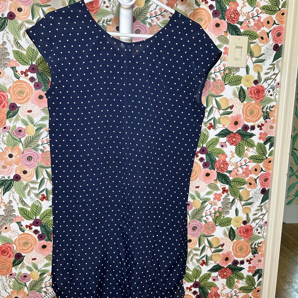 Madewell Navy Polka Dot Dress